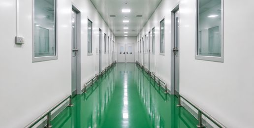 GMP Facility Hallway – Life Maker Pharmaceutical Packaging Facility UAE
